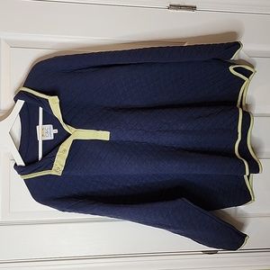 C&C California Quilted Pullover in Navy With Snap Closure, Women's 3X